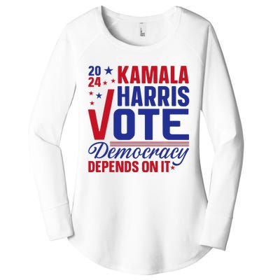 Madam President Kamala Harris 2024 Women's Perfect Tri Tunic Long Sleeve Shirt