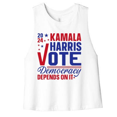 Madam President Kamala Harris 2024 Women's Racerback Cropped Tank