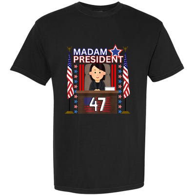 Madam President Kamala Harris 47th President Potus Premium Garment-Dyed Heavyweight T-Shirt