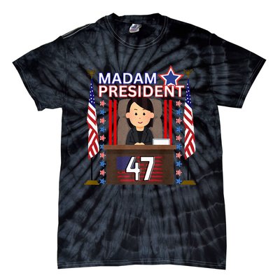 Madam President Kamala Harris 47th President Potus Premium Tie-Dye T-Shirt