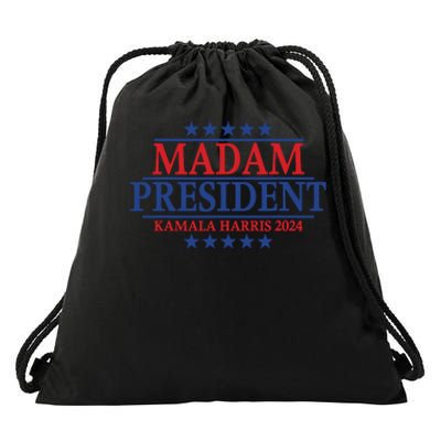 Madam President Kamala Harris 2024 Vote Democrat Beat Trump Drawstring Bag