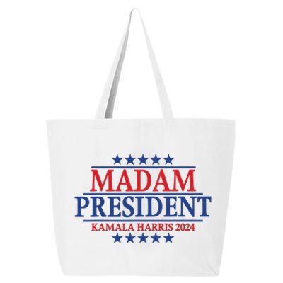 Madam President Kamala Harris 2024 Vote Democrat Beat Trump 25L Jumbo Tote