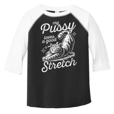 My Pussy Loves A Good Stretch Cat Toddler Fine Jersey T-Shirt