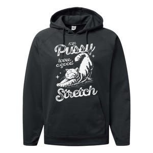 My Pussy Love A Good Stretch Funny Raunchy Cat Funny Meme Performance Fleece Hoodie