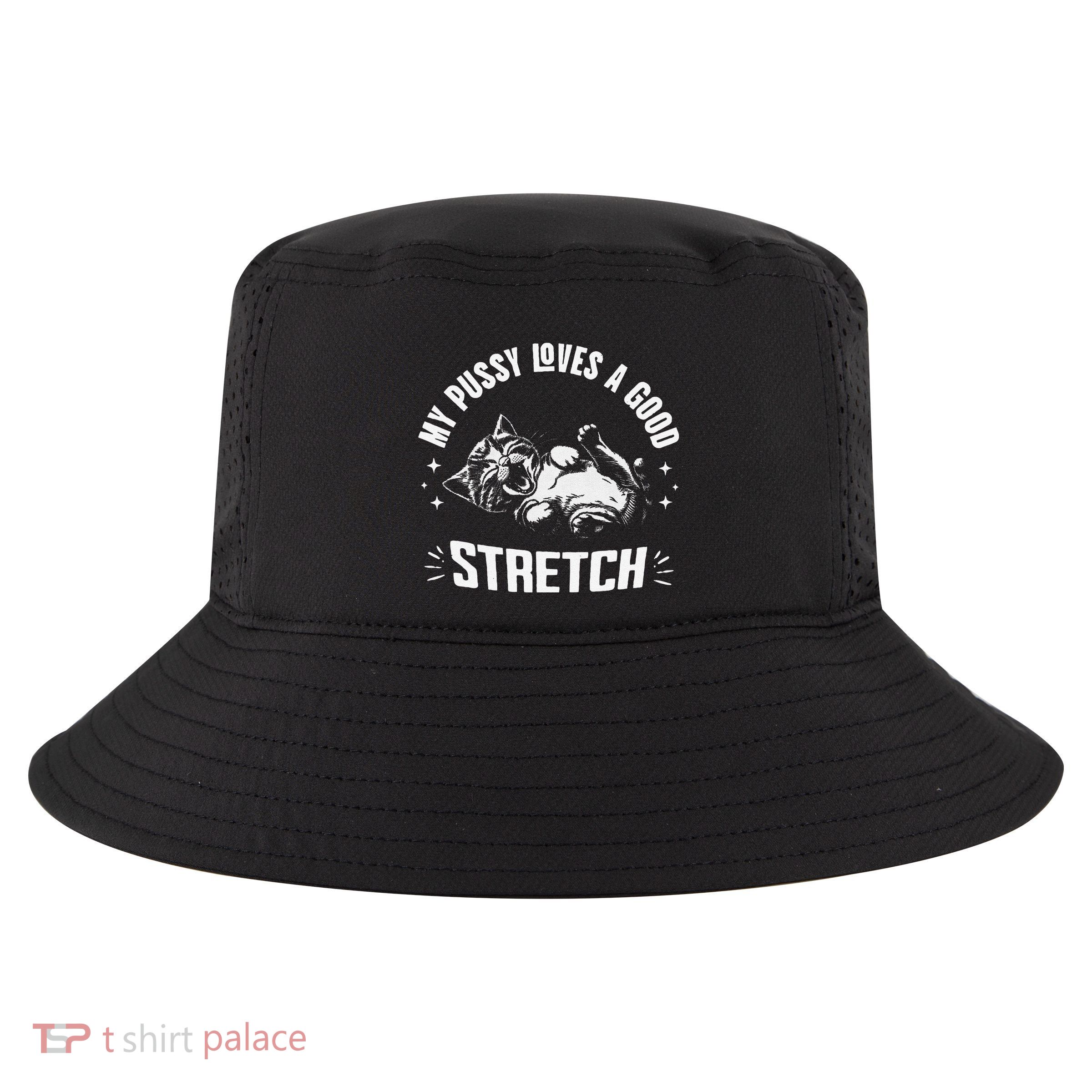 My Pussy Love A Good Stretch Funny Raunchy Cat Meme Cool Comfort Performance Bucket Hat