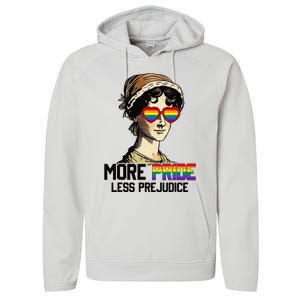 More Pride Less Prejudice Lgbt Gay Proud Ally Pride Month Performance Fleece Hoodie