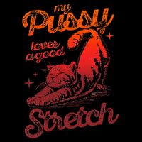 My Pussy Love A Good Stretch Funny Raunchy Cat Humor Meme Zip Tote Bag