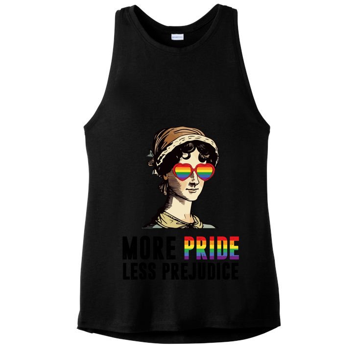 More Pride Less Prejudice Lgbt Gay Proud Ally Pride Month Ladies PosiCharge Tri-Blend Wicking Tank