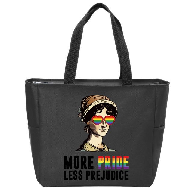 More Pride Less Prejudice Lgbt Gay Proud Ally Pride Month Zip Tote Bag