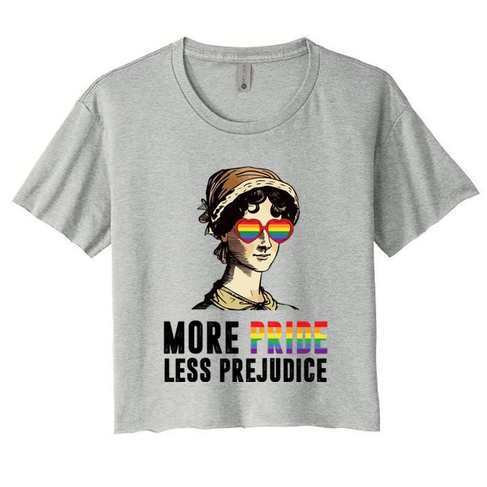 More Pride Less Prejudice Lgbt Gay Proud Ally Pride Month Women's Crop Top Tee