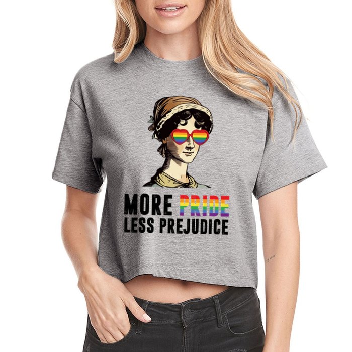 More Pride Less Prejudice Lgbt Gay Proud Ally Pride Month Women's Crop Top Tee