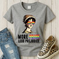 More Pride Less Prejudice Lgbt Gay Proud Ally Pride Month Womens T-Shirt