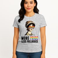 More Pride Less Prejudice Lgbt Gay Proud Ally Pride Month Womens T-Shirt