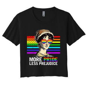 More Pride Less Prejudice Lgbt Gay Proud Ally Pride Month Women's Crop Top Tee