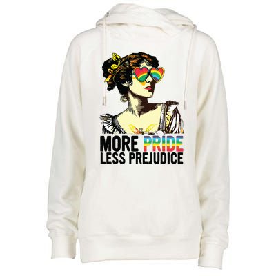 More Pride Less Prejudice Lgbt Pride Month More Pride Womens Funnel Neck Pullover Hood