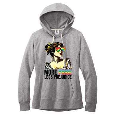 More Pride Less Prejudice Lgbt Pride Month More Pride Women's Fleece Hoodie