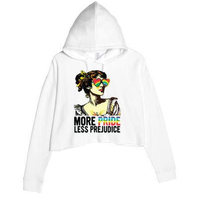 More Pride Less Prejudice Lgbt Pride Month More Pride Crop Fleece Hoodie