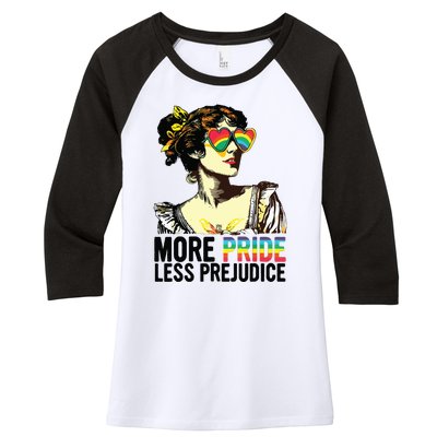 More Pride Less Prejudice Lgbt Pride Month More Pride Women's Tri-Blend 3/4-Sleeve Raglan Shirt