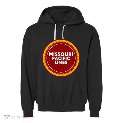 Missouri Pacific Lines Railroad Logo Vintage Railroad Train Garment-Dyed Fleece Hoodie