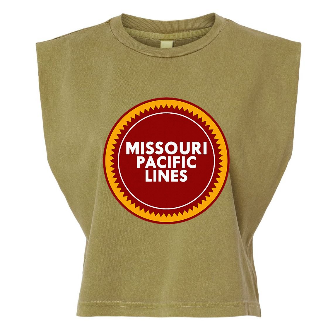 Missouri Pacific Lines Railroad Logo Vintage Railroad Train Garment-Dyed Women's Muscle Tee