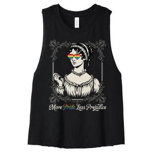 More Pride Less Prejudice Lgbt Rights Women's Racerback Cropped Tank