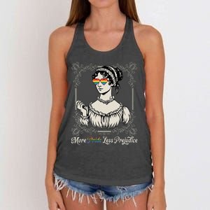 More Pride Less Prejudice Lgbt Rights Women's Knotted Racerback Tank