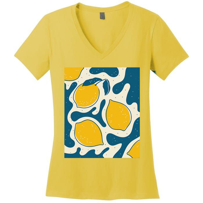 Matisse Painting Limon Aesthetic Art Earthy Abstract Autumn Women's V-Neck T-Shirt