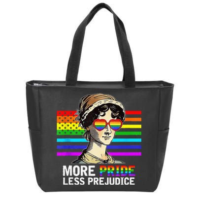 More Pride Less Prejudice Lgbt Gay Proud Ally Pride Month Zip Tote Bag