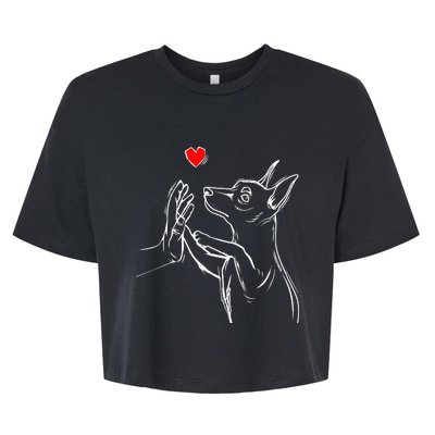 Min Pin Love Miniature Pinscher Dog Mom Bella+Canvas Jersey Crop Tee