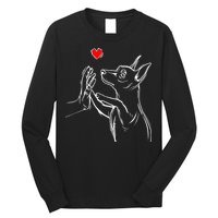 Min Pin Love Miniature Pinscher Dog Mom Long Sleeve Shirt