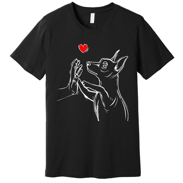 Min Pin Love Miniature Pinscher Dog Mom Premium T-Shirt