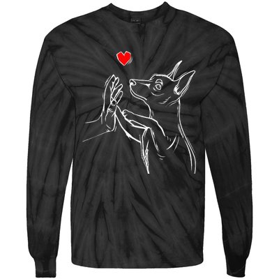 Min Pin Love Miniature Pinscher Dog Mom Tie-Dye Long Sleeve Shirt