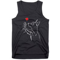 Min Pin Love Miniature Pinscher Dog Mom Tank Top