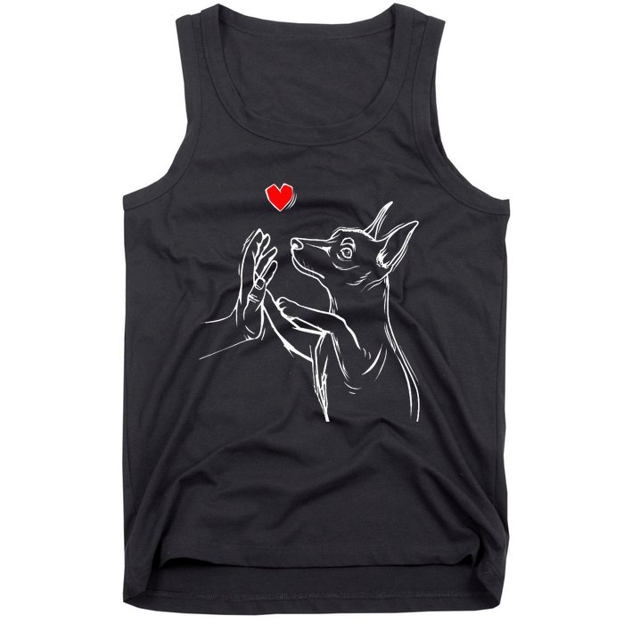 Min Pin Love Miniature Pinscher Dog Mom Tank Top