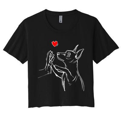 Min Pin Love Miniature Pinscher Dog Mom Women's Crop Top Tee