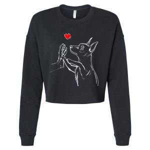 Min Pin Love Miniature Pinscher Dog Mom Cropped Pullover Crew