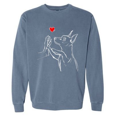 Min Pin Love Miniature Pinscher Dog Mom Garment-Dyed Sweatshirt