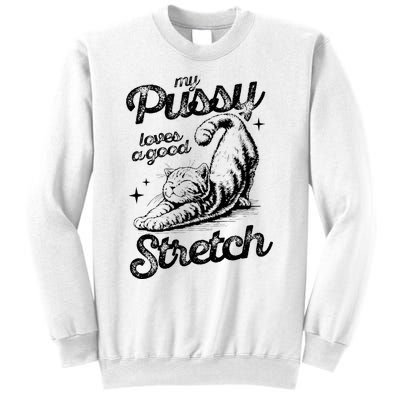 My Pussy Love A Good Stretch Funny Raunchy Cat Sweatshirt