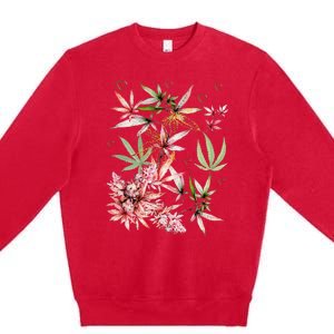 Marijuana Pot Leaf Flower Weed Cannabis Premium Crewneck Sweatshirt