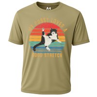 My Pussy Love A Good Stretch Funny Raunchy Cat Meme .Png Cooling Performance Crew T-Shirt