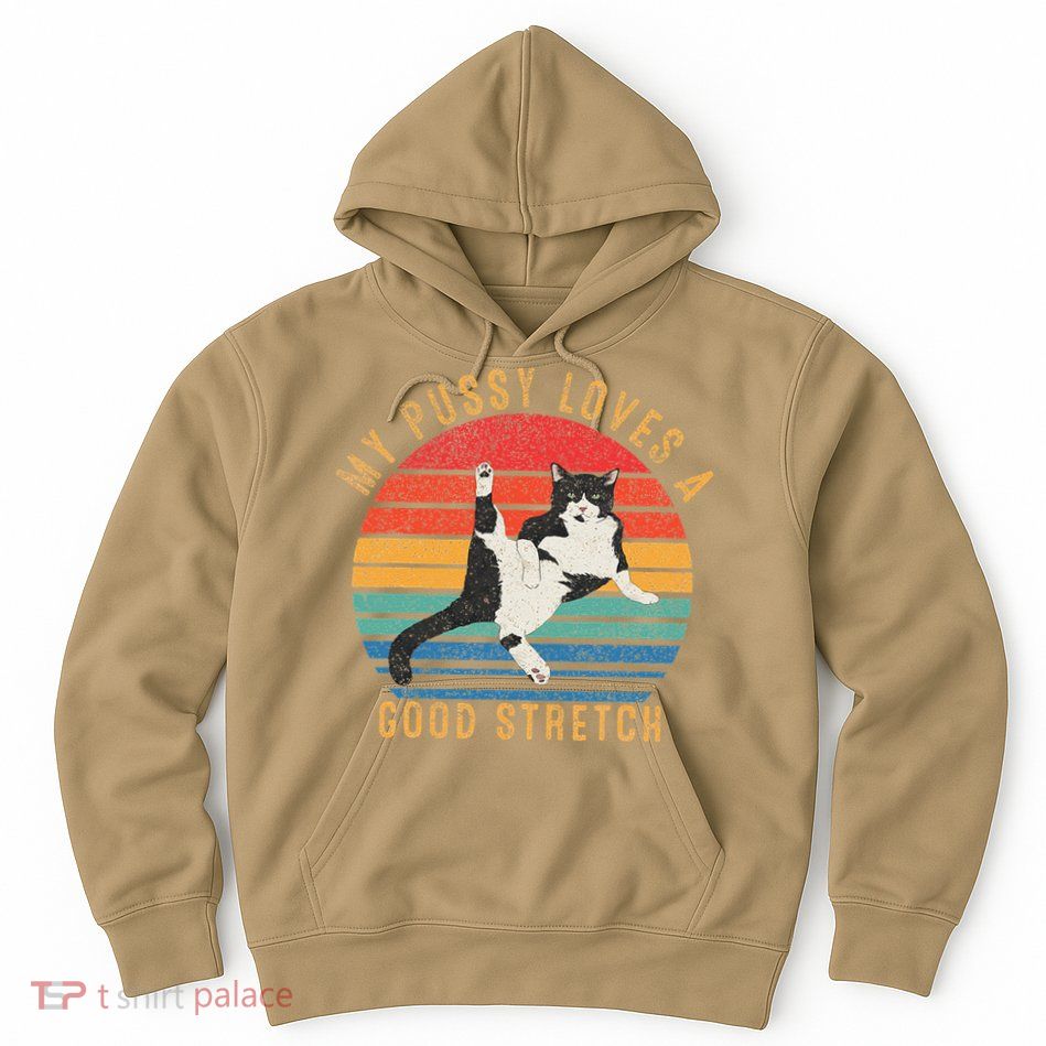 My Pussy Love A Good Stretch Funny Raunchy Cat Meme .Png Hoodie