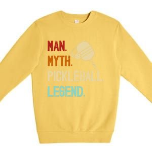 Myth Pickleball Legend Funny Design Gift Premium Crewneck Sweatshirt