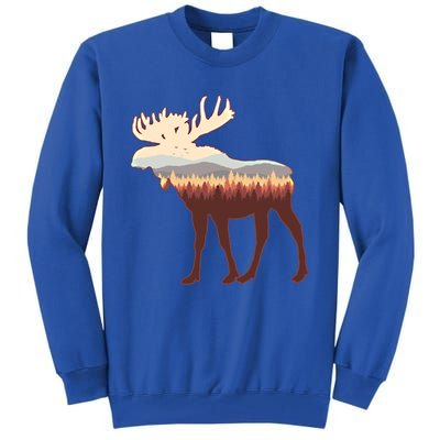 Moose Print Landscape Moose Whisperer Gift Animal Moose Gift Tall Sweatshirt