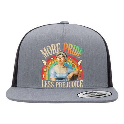 More Pride Less Prejudice Lgbtq Rainbow Flat Bill Trucker Hat