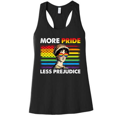 More Pride Less Prejudice Lgbt Gay Proud Ally Pride Month. Women's Racerback Tank