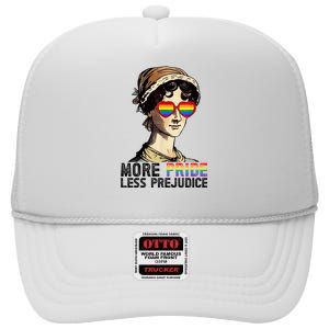 More Pride Less Prejudice Lgbt Gay Proud Ally Pride Month. High Crown Mesh Back Trucker Hat