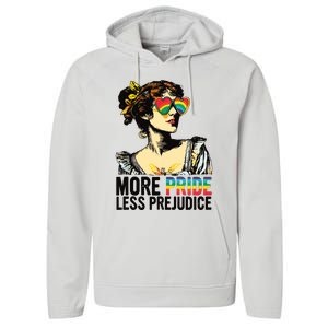 More Pride Less Prejudice Lgbt Pride Month More Pride Performance Fleece Hoodie