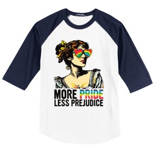 More Pride Less Prejudice Lgbt Pride Month More Pride Baseball Sleeve Shirt