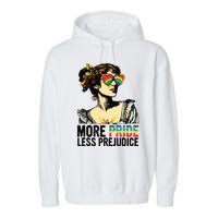 More Pride Less Prejudice Lgbt Pride Month More Pride Garment-Dyed Fleece Hoodie