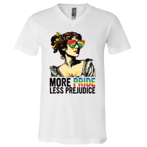 More Pride Less Prejudice Lgbt Pride Month More Pride V-Neck T-Shirt